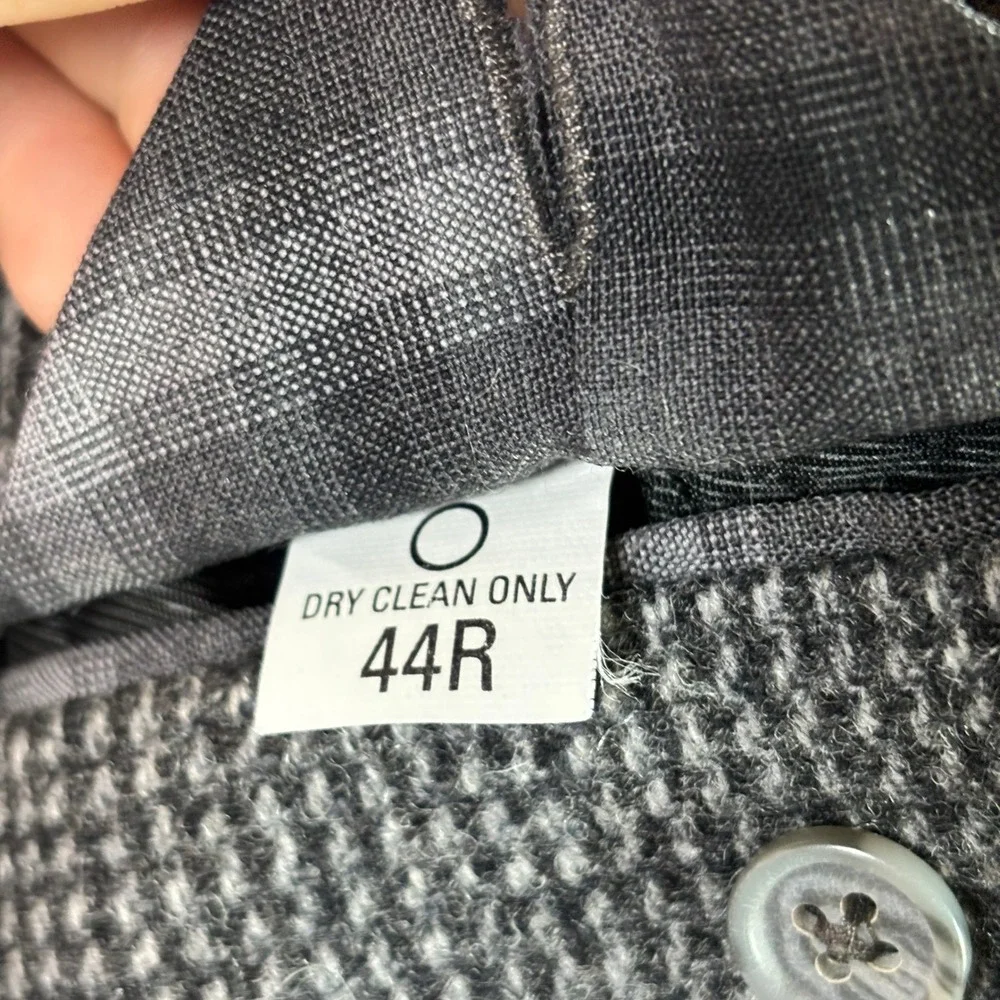 Pendleton Blazer 44R Gray Wool Houndstooth Suede Elbow Patches Heritage Academia